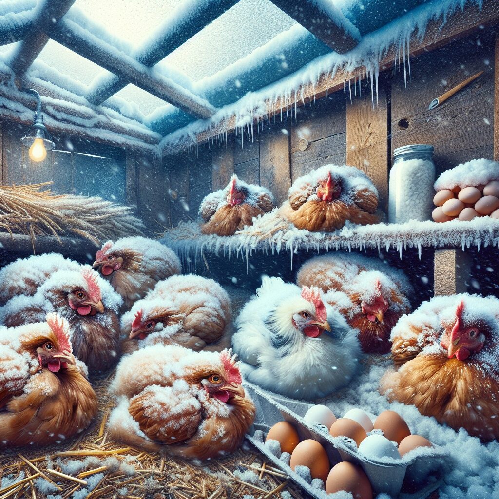 Jakie warunki zapewnić kurom zimą, aby nie zmniejszyły produkcji jaj?