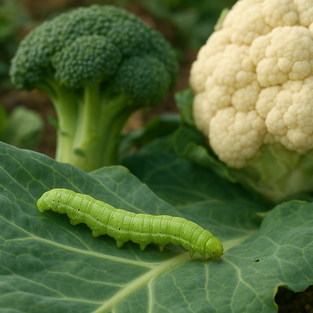 Gąsienica bielinka kapustnika – kapusta, brokuł, kalafior