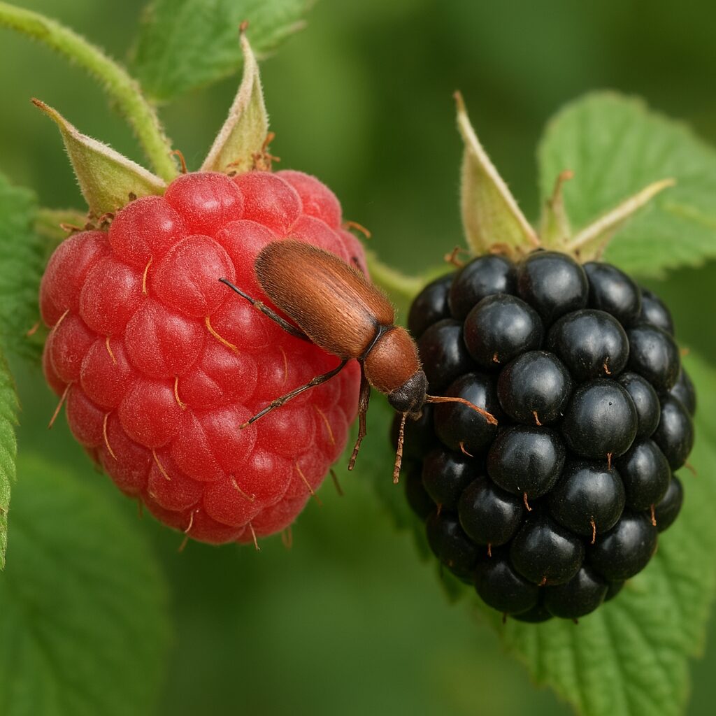 Kwieciak malinowiec – maliny, jeżyny