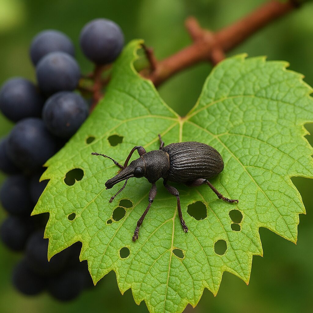 Skoczek sześciorek – winorośl