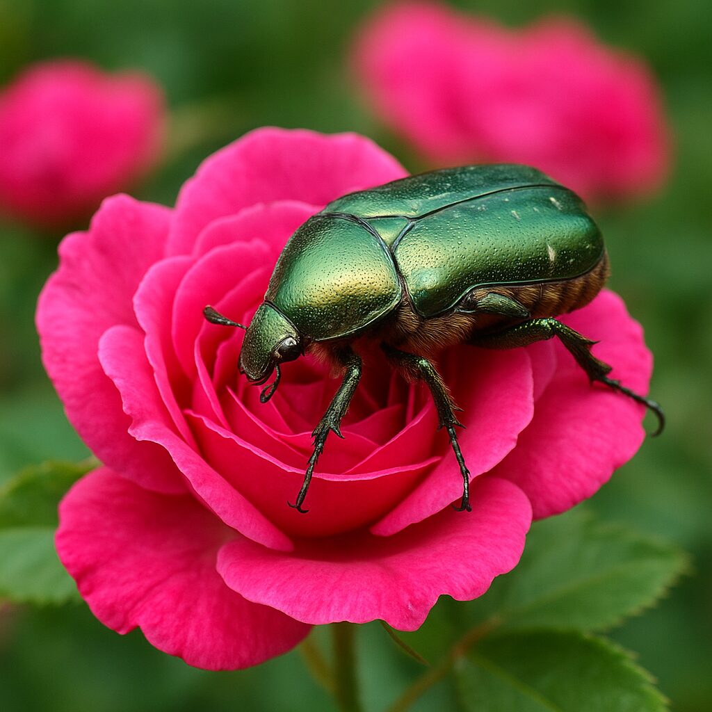 Skoczek różany – róże, ozdobne