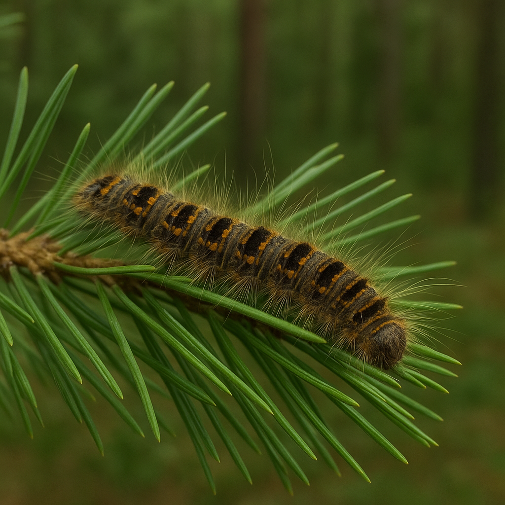 Strzygonia choinówka (gąsienica) – lasy, szkółki