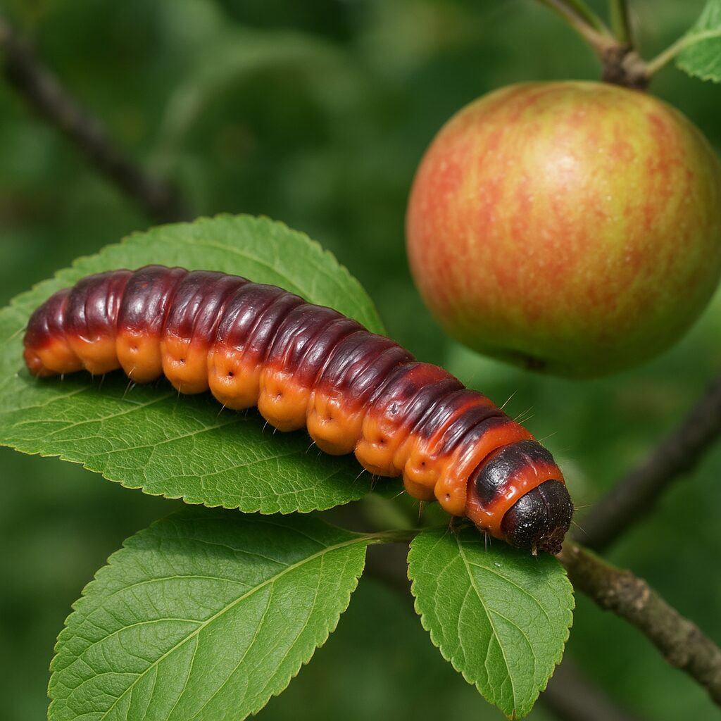Gąsienica trociniarki czerwicy – drzewa owocowe