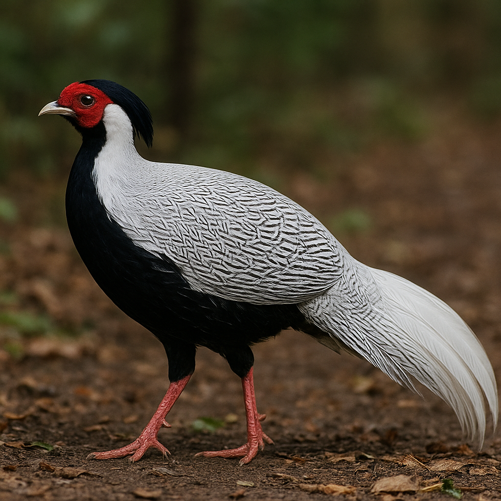 Bażant srebrzysty – Lophura nycthemera – bażant