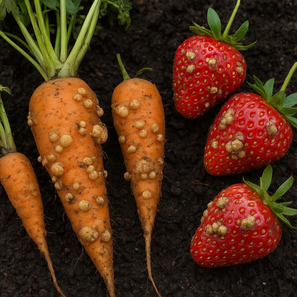 Nicienie guzowate – warzywa, truskawki