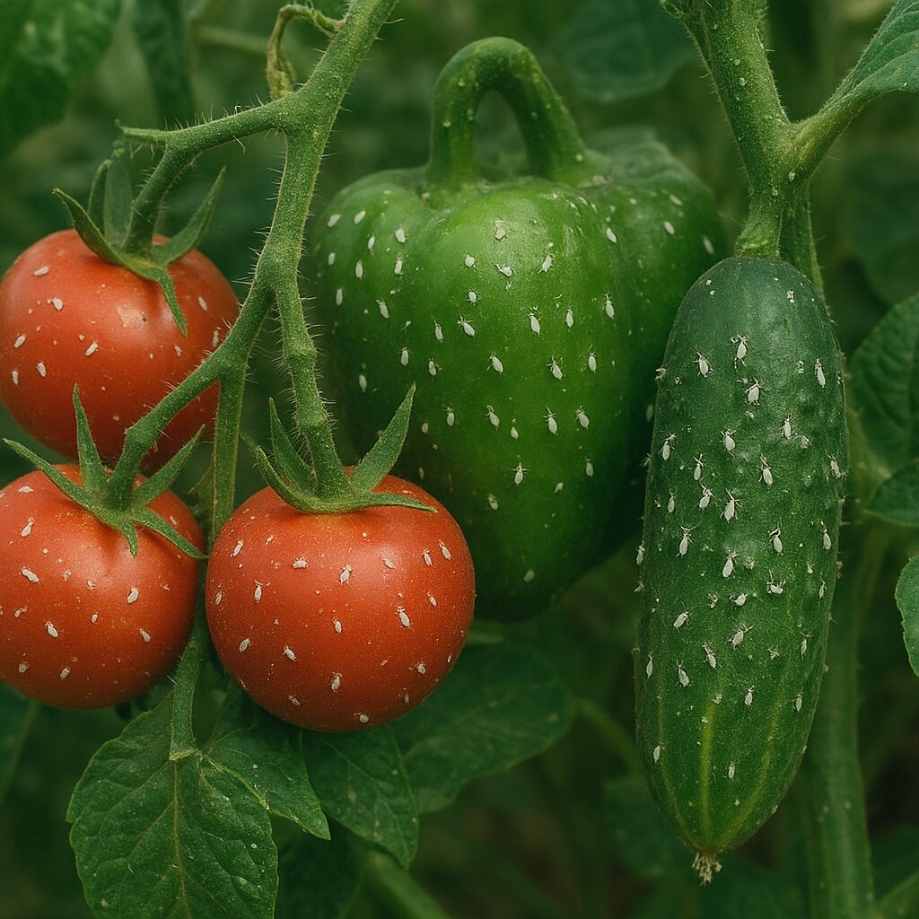 Mączlik psiankowcowy – pomidory, papryka, ogórki