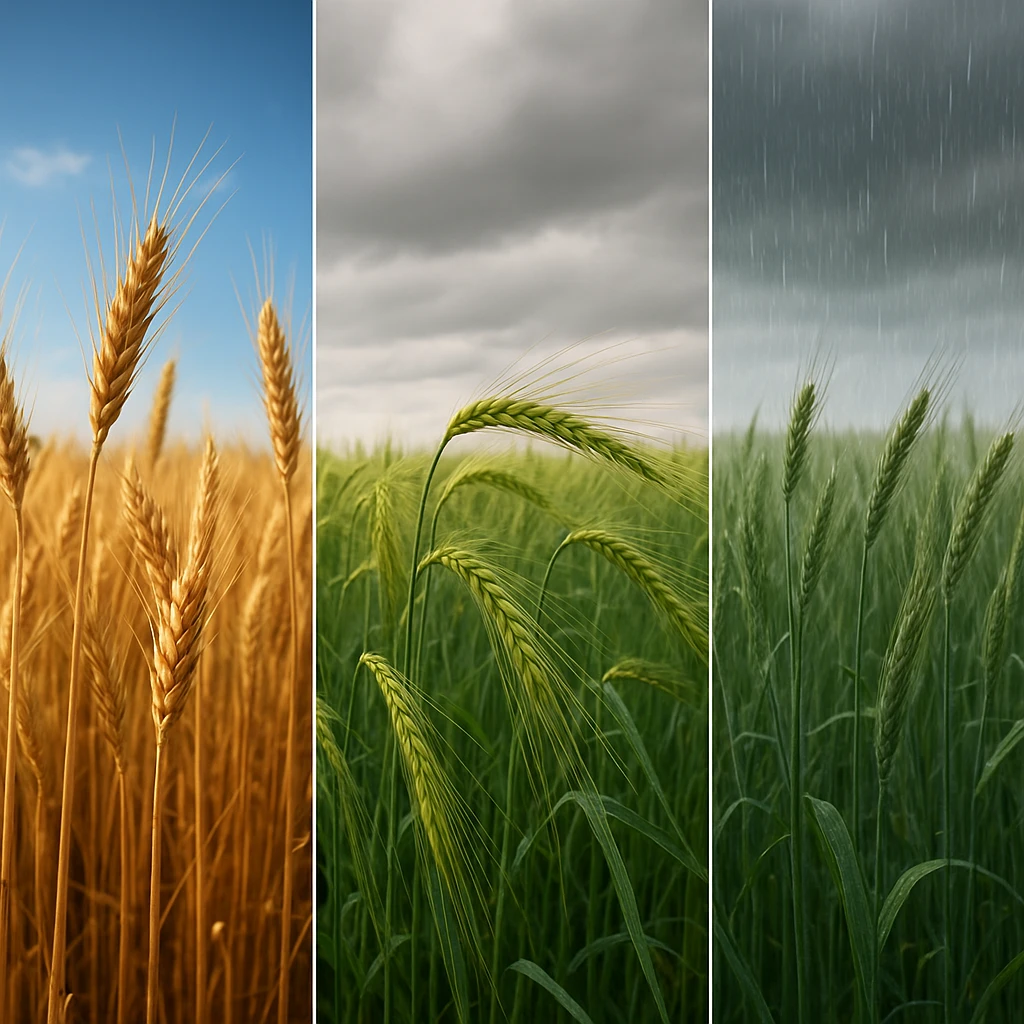 Porównanie plonowania pszenicy, jęczmienia i pszenżyta w różnych warunkach pogodowych