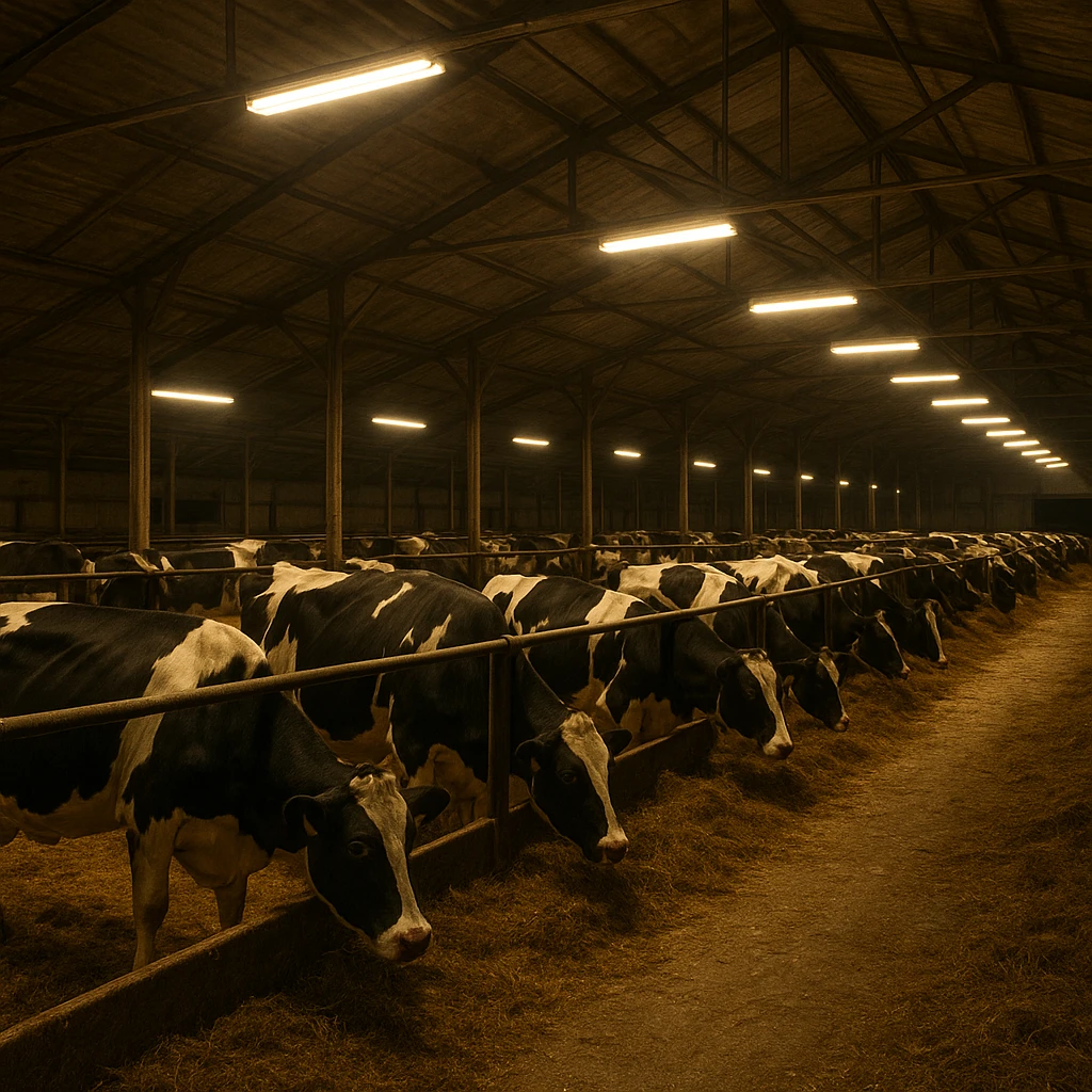Oświetlenie w oborze – wpływ na produkcję mleka i rozród