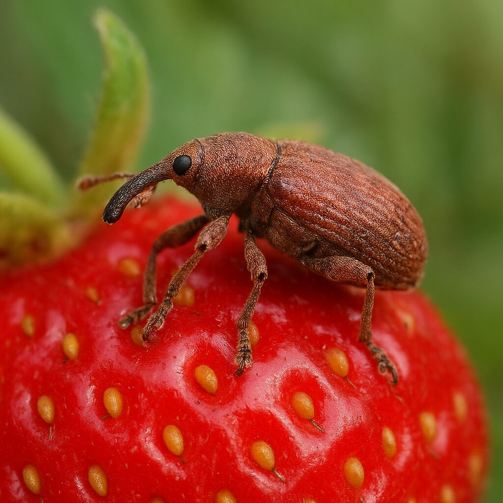 Pryszczarek poziomkowiec – poziomki