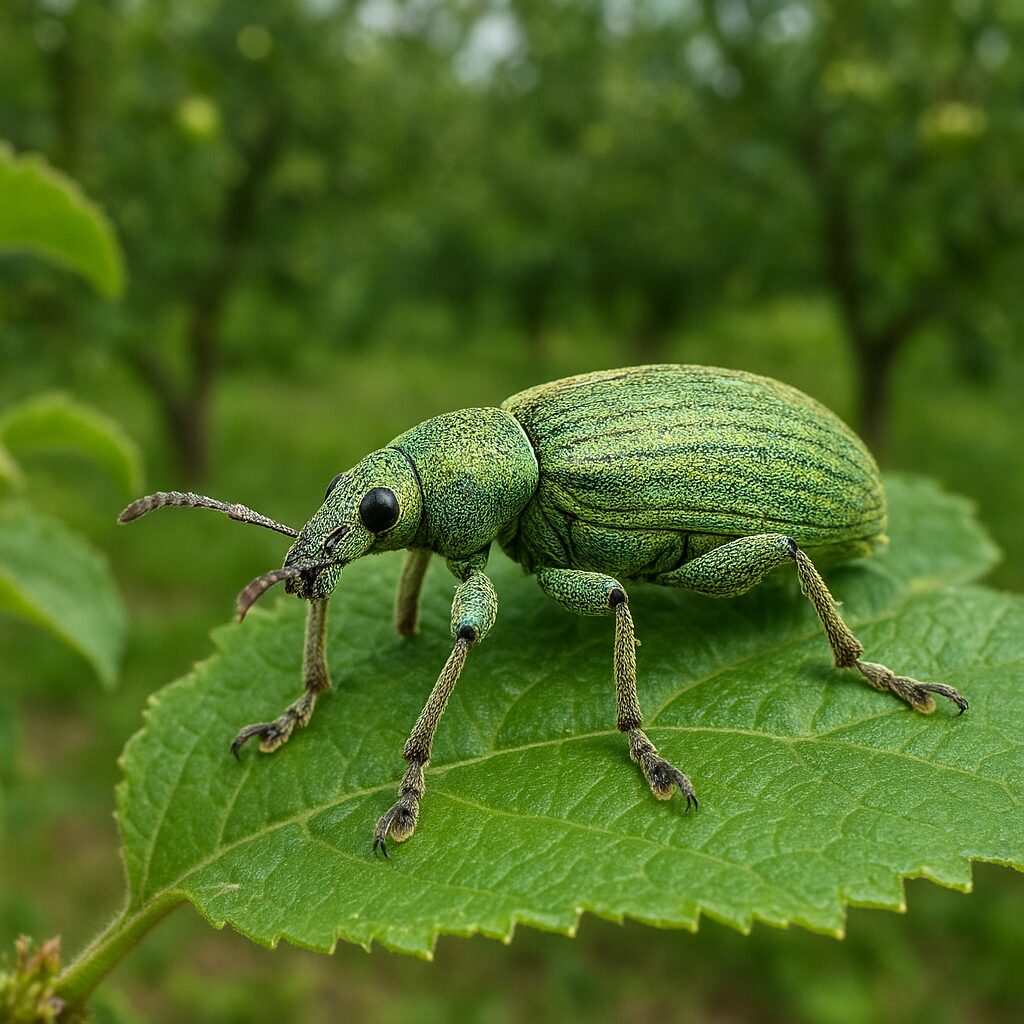 Pędrak guniaka zielonego – ogrody, sady