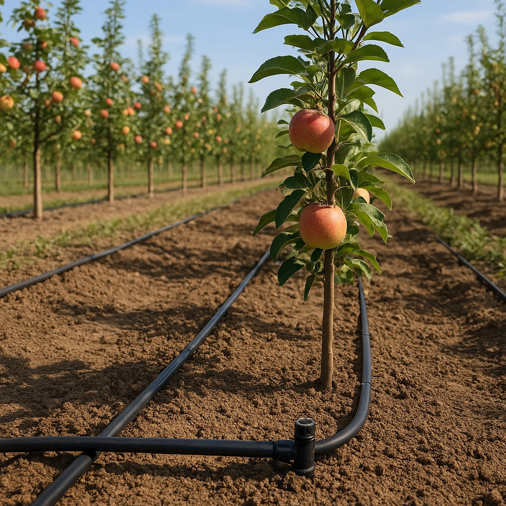 Systemy nawadniania kropelkowego w sadach towarowych
