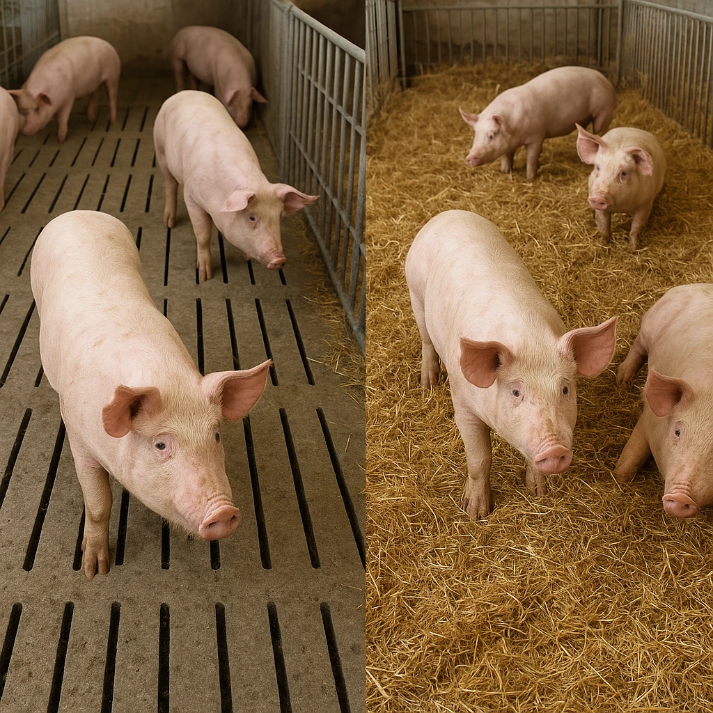 Podłogi rusztowe czy ściółka – co lepsze dla świń?