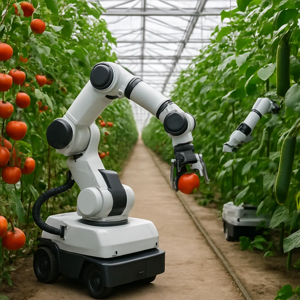 Roboty w szklarni – automatyczny zbiór pomidorów i ogórków