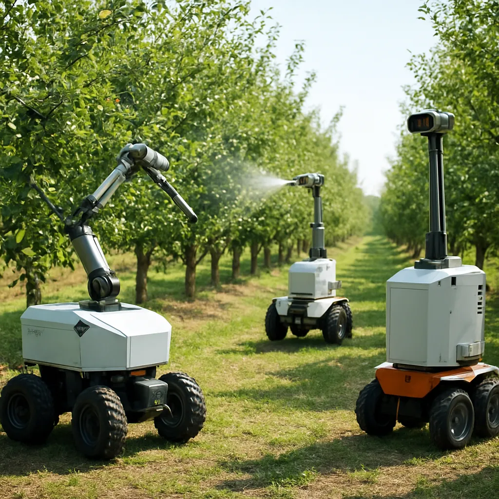 Roboty do pracy w sadzie – cięcie, oprysk, monitoring