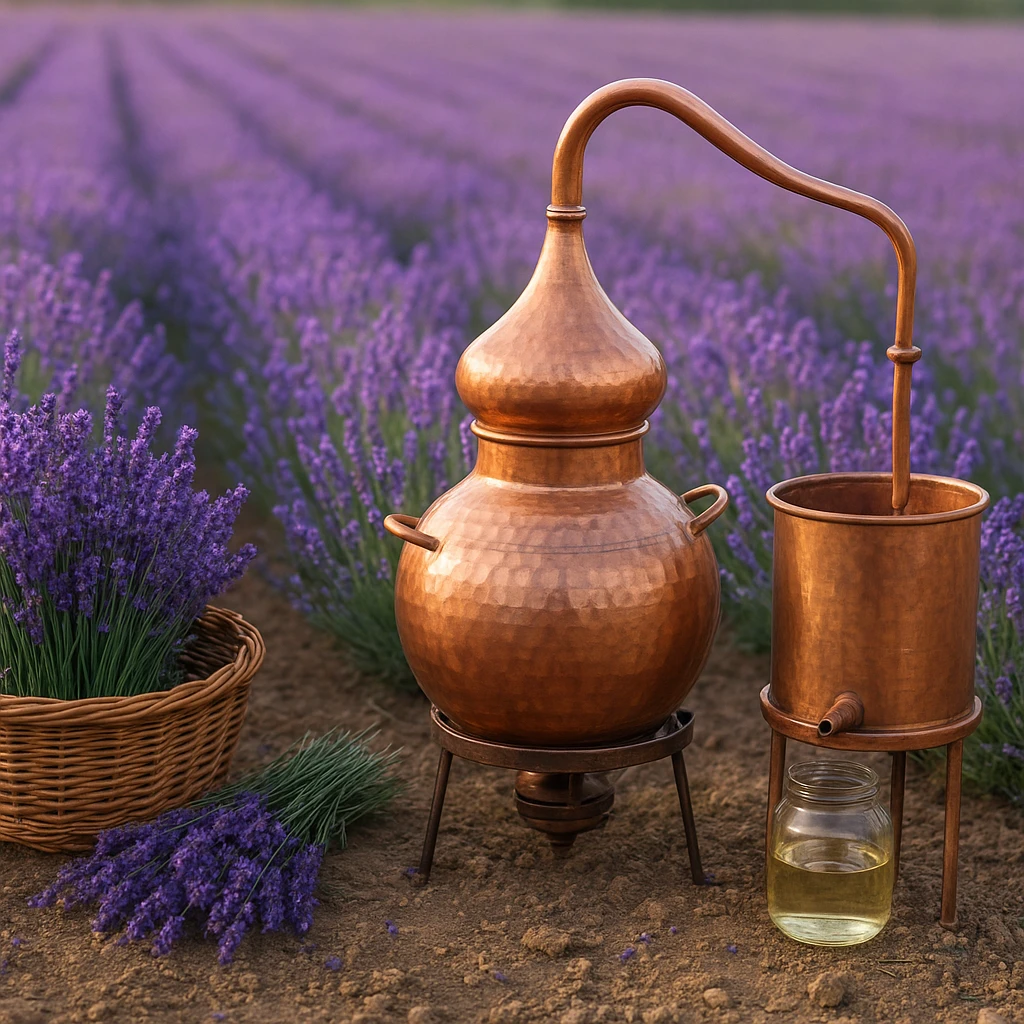 Plantacja lawendy wąskolistnej – destylacja olejku krok po kroku