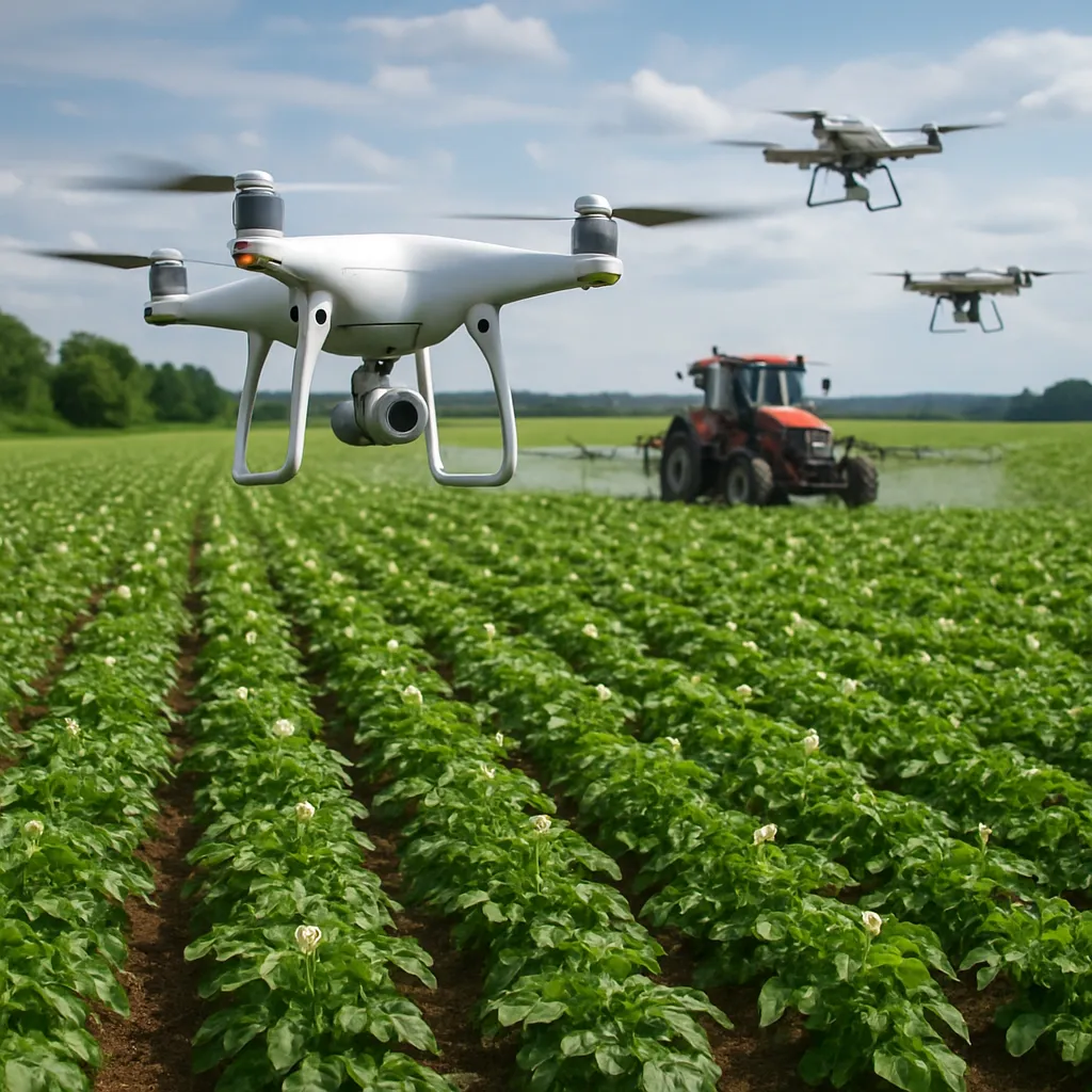 Drony rolnicze w uprawie ziemniaka – przykłady zastosowań