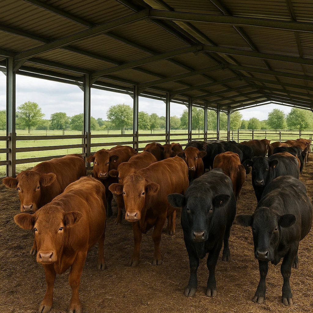 Zadaszenia i wiaty dla bydła mięsnego