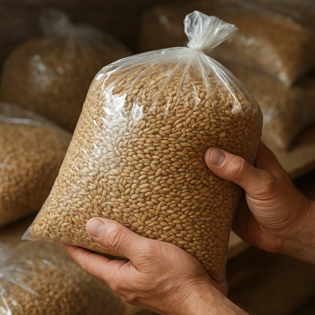 Przechowywanie ziarna w rękawach foliowych – czy to się opłaca