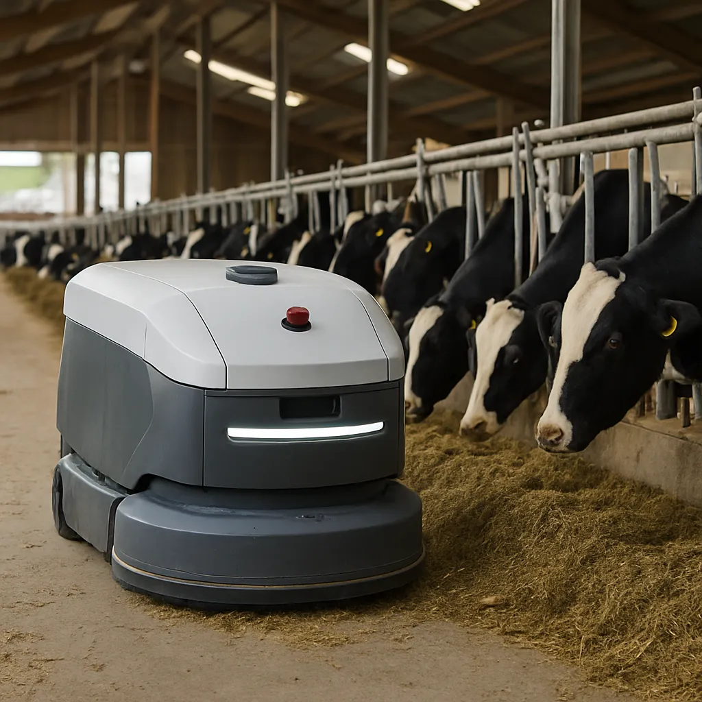 Autonomiczne wózki paszowe w oborze