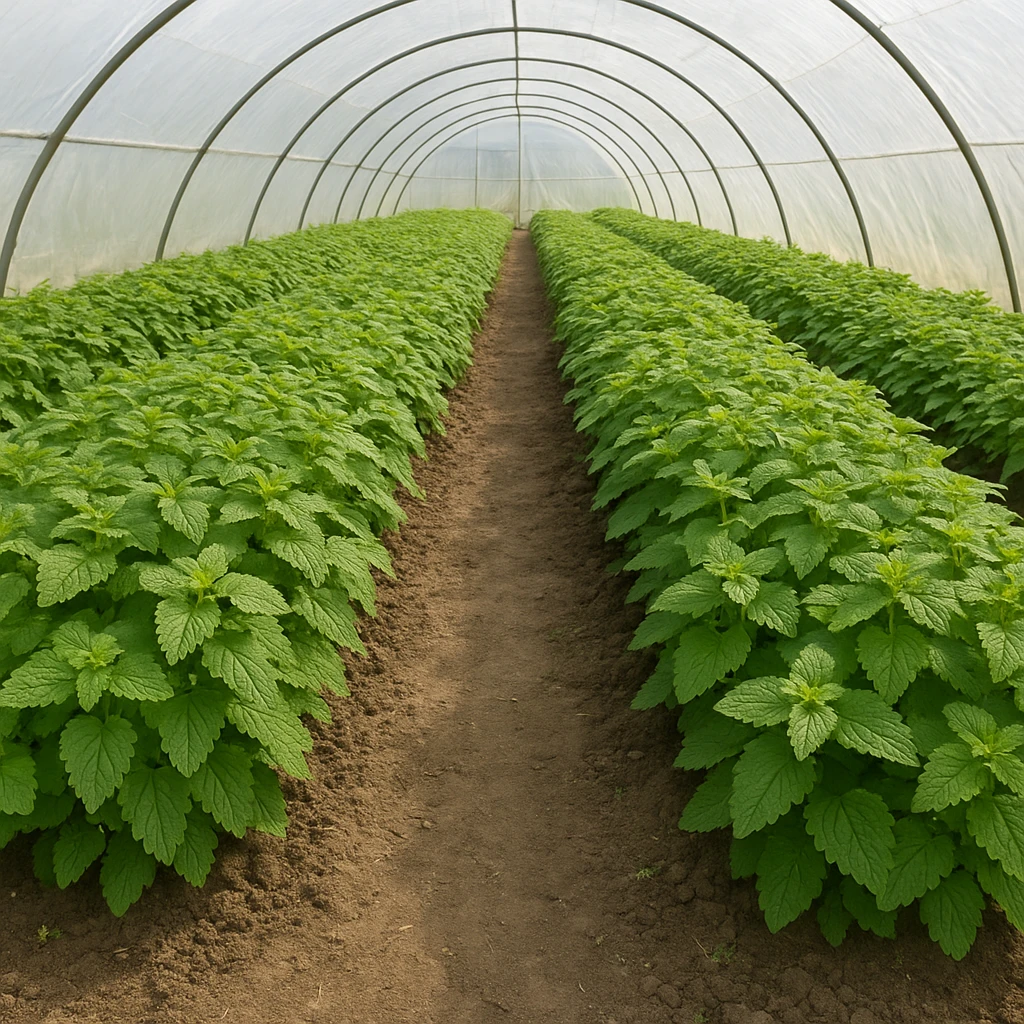 Uprawa melisy w tunelach foliowych – przyspieszenie zbiorów