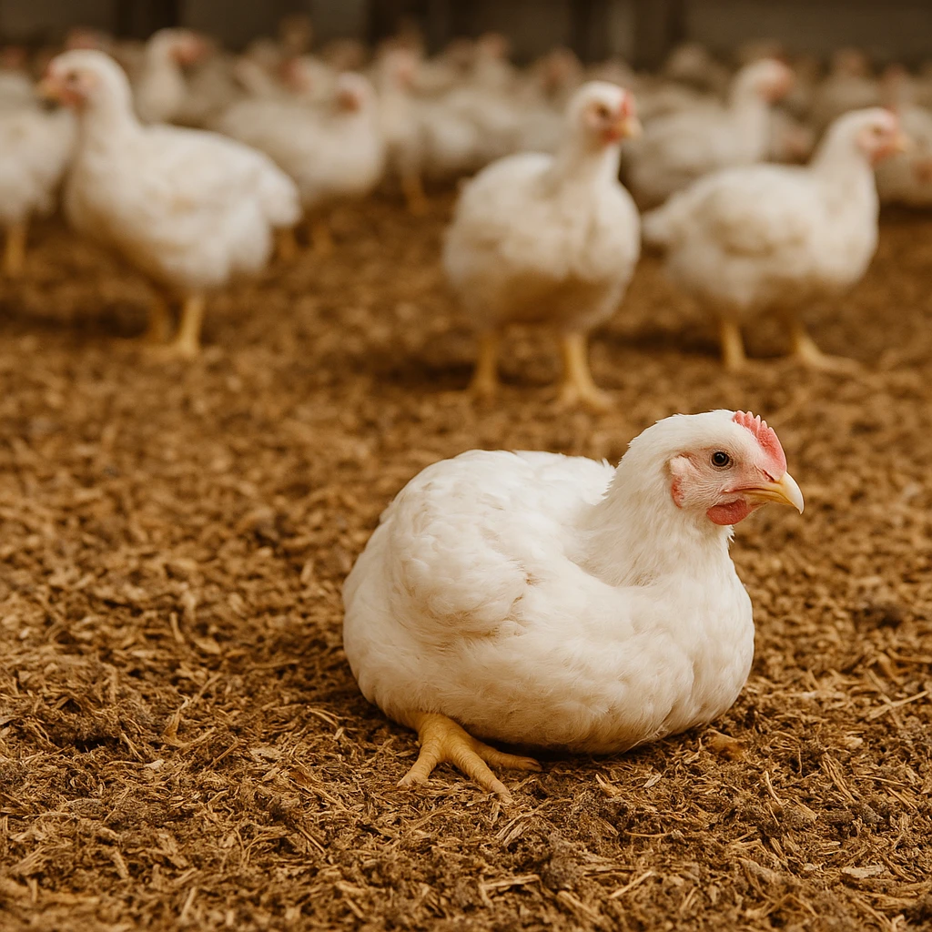 Ściółka w chowie brojlerów – jak utrzymać jej jakość?