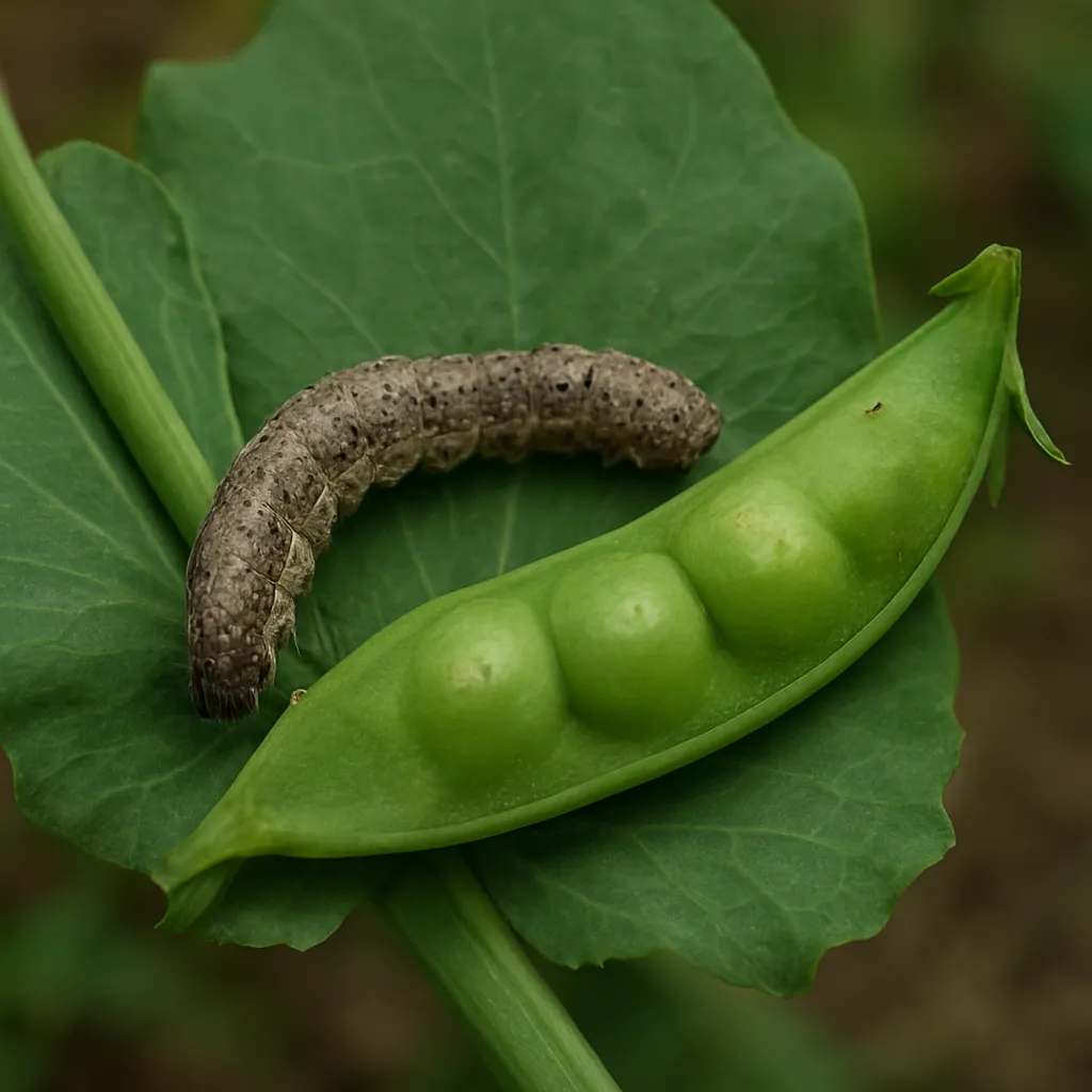 Gąsienica zwójki grochowej – groch