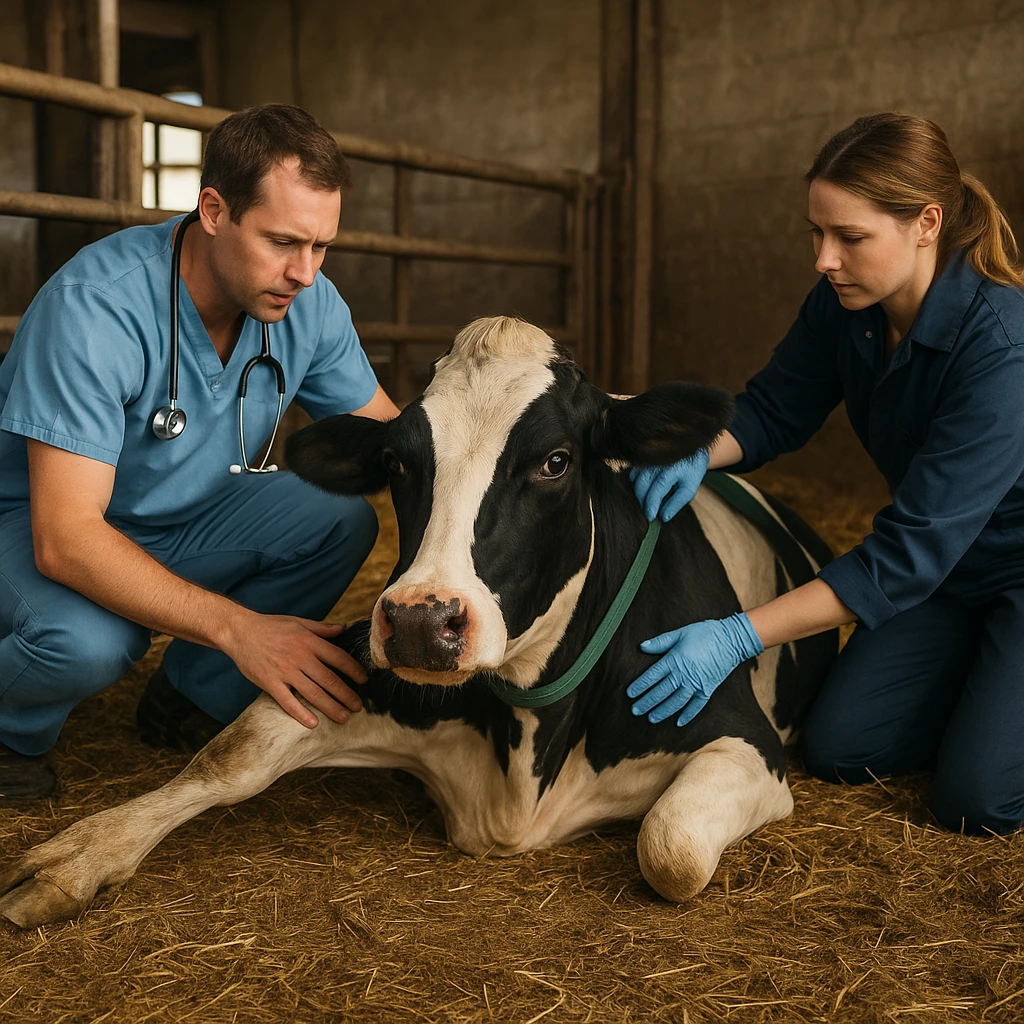 Niedowład poporodowy – szybka pomoc ratuje krowę