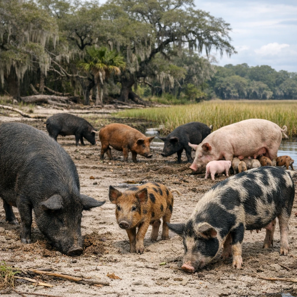Ossabaw Island – Sus scrofa domesticus – trzoda chlewna