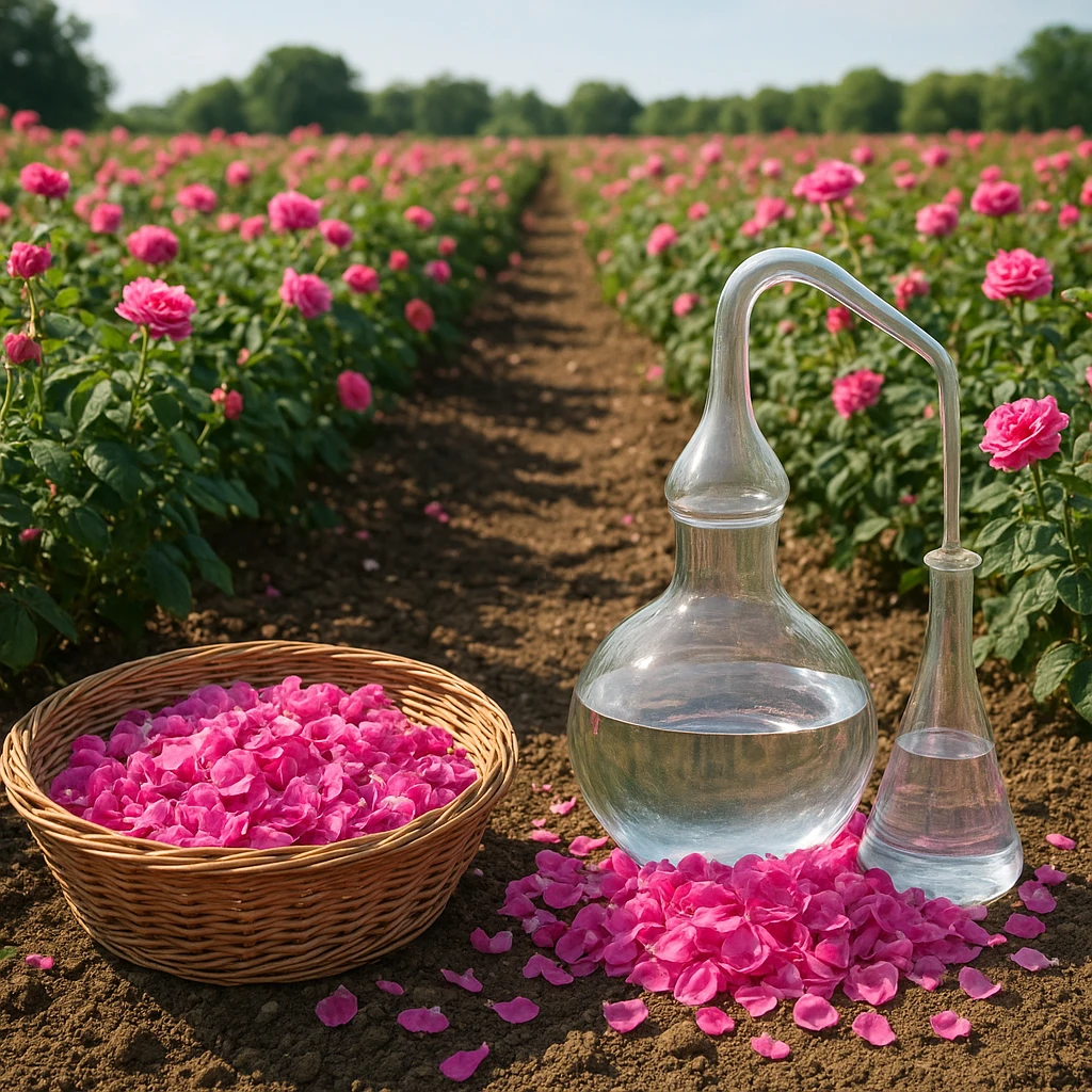 Plantacja róży damasceńskiej – produkcja płatków i hydrolatu