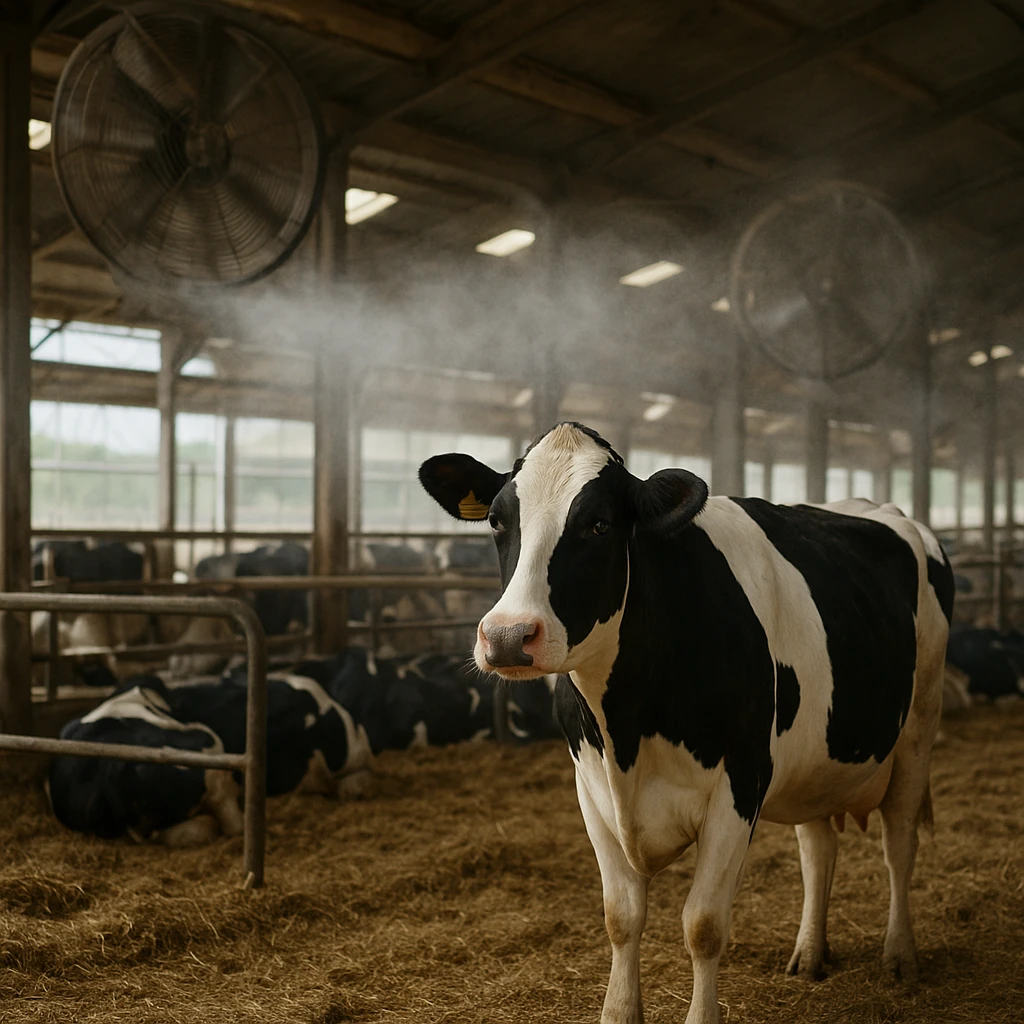 Stres cieplny w oborze – jak skutecznie chłodzić budynek?