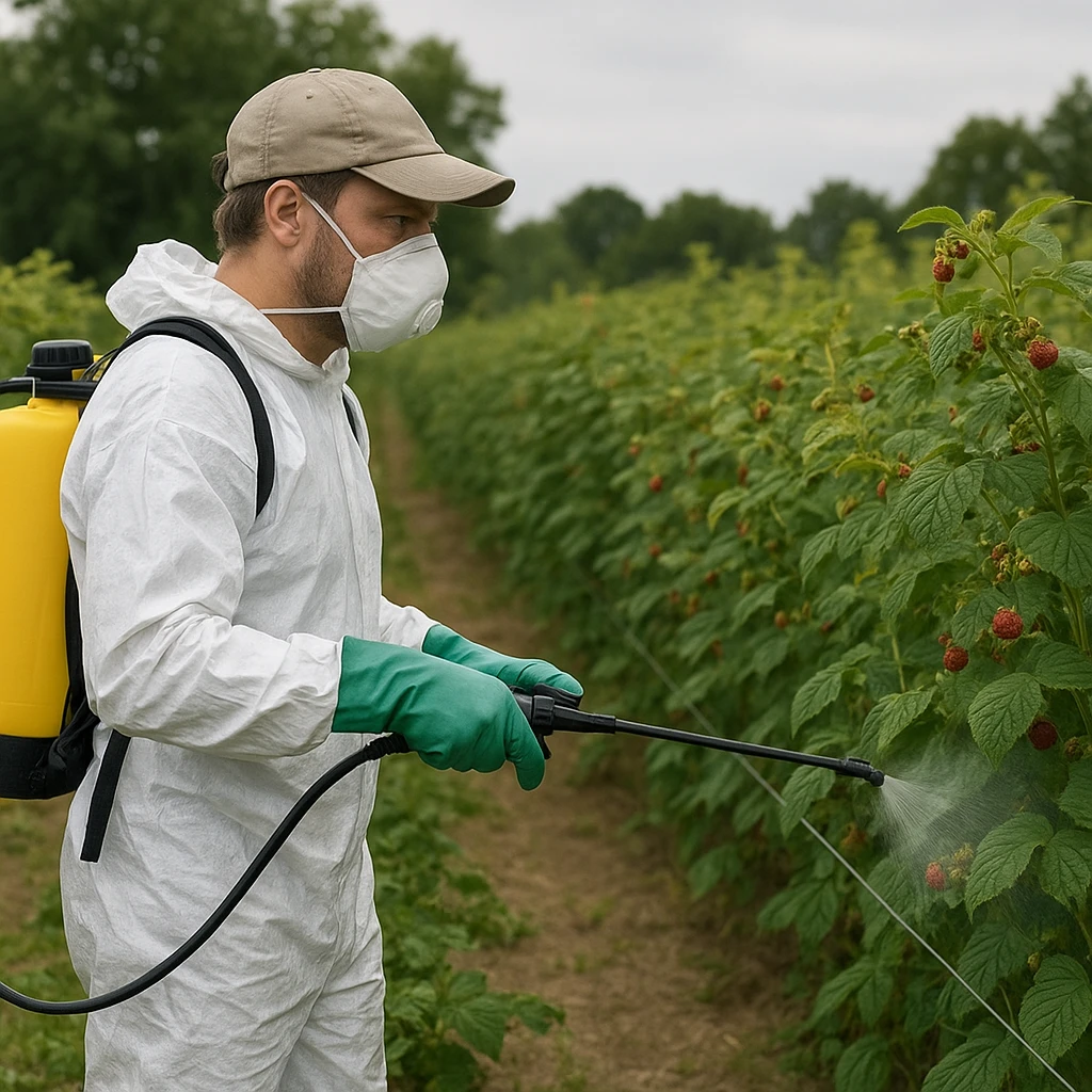 Ochrona plantacji malin przed zamieraniem pędów