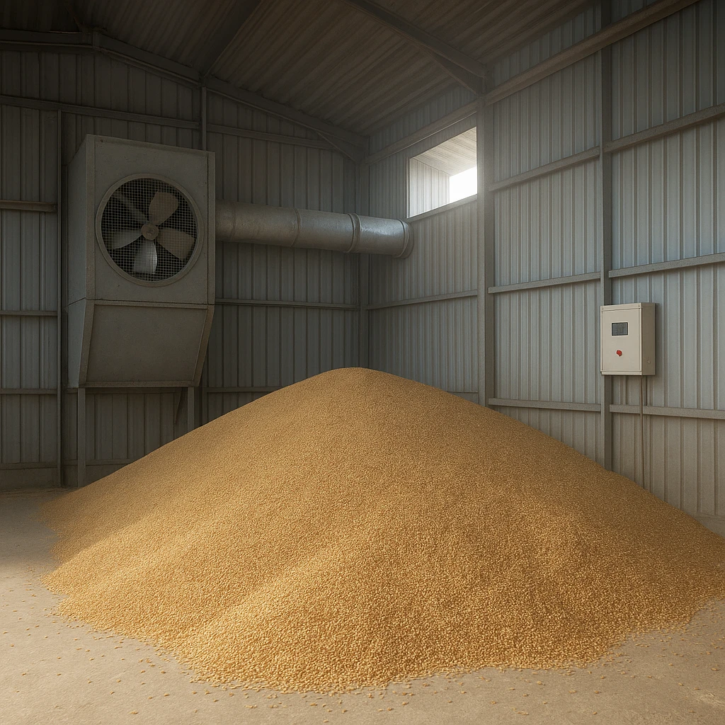 Przechowywanie ziarna zbóż – wentylacja i kontrola temperatury