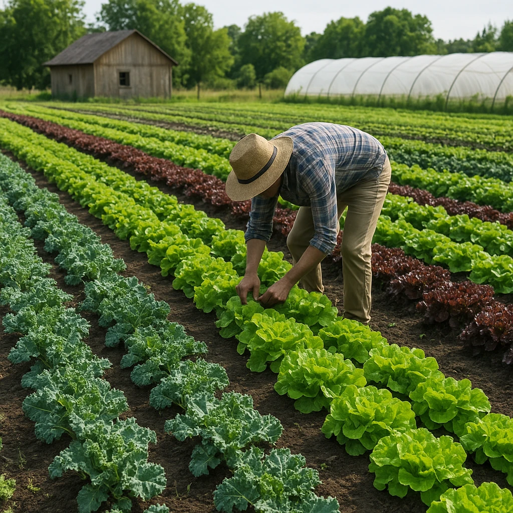 Produkcja sałaty i warzyw liściowych w gospodarstwie BIO