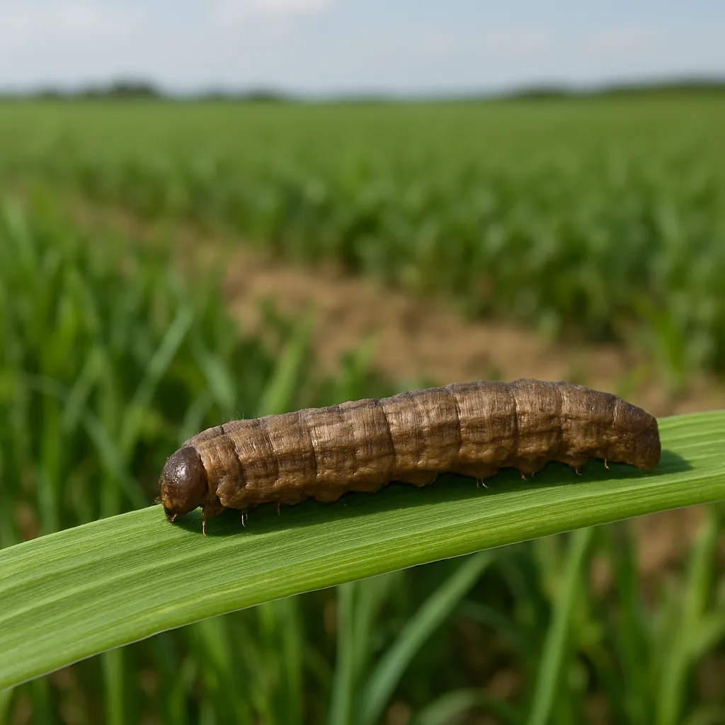 Gąsienica kątnicy – trawniki, uprawy polowe