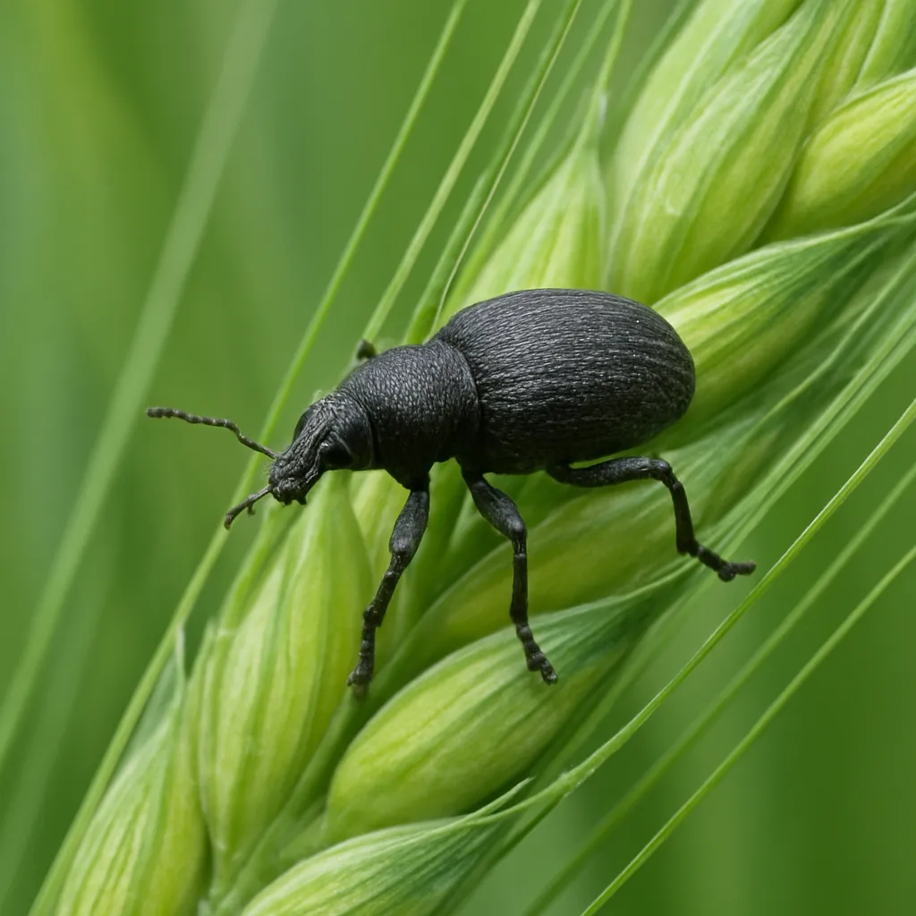 Skrzypionka zbożowa czarna – pszenica, jęczmień
