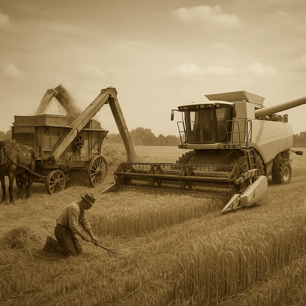 Rozwój młocarni i kombajnów zbożowych