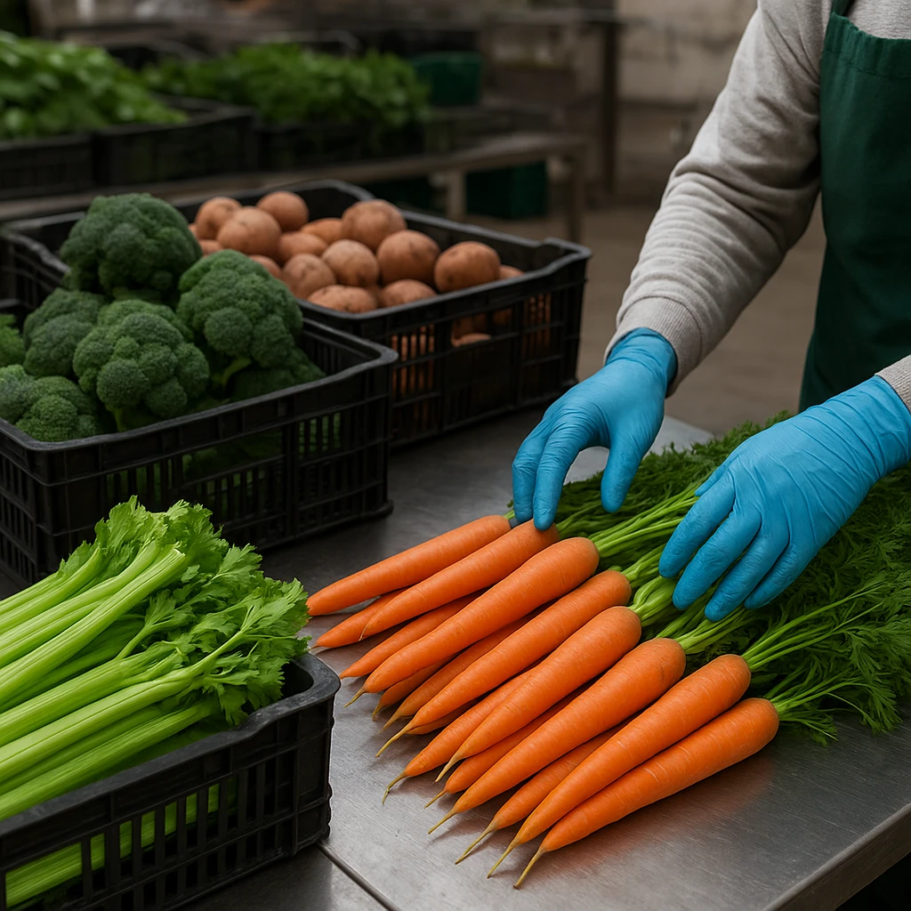 Przygotowanie warzyw do sprzedaży hurtowej