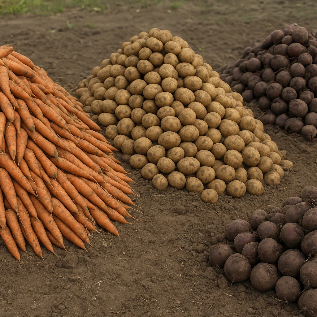 Przechowywanie warzyw korzeniowych w kopcach