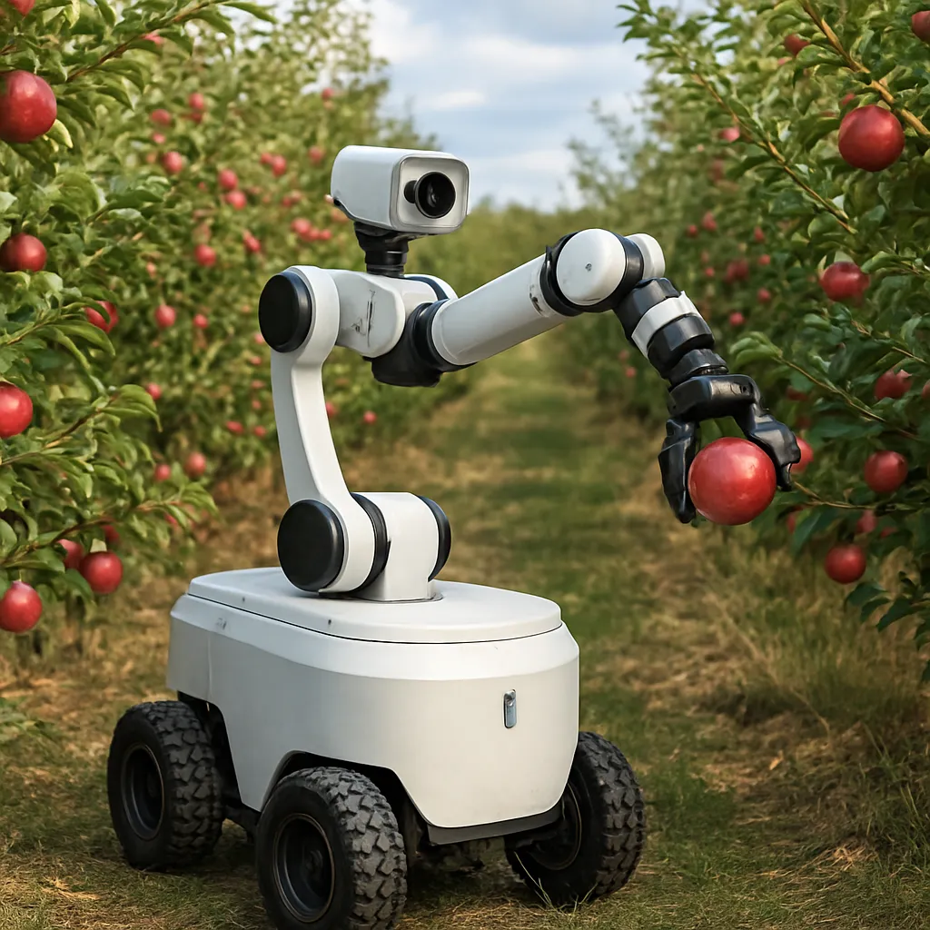 Roboty do zbioru owoców sterowane algorytmami