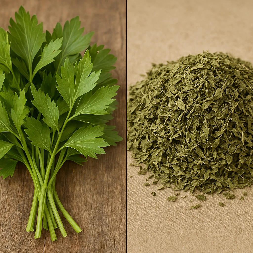 Lubczyk ogrodowy w produkcji towarowej – świeży rynek vs susz