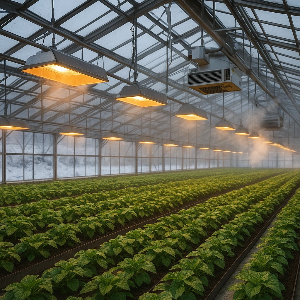 Uprawa szklarniowa przez cały rok – ogrzewanie i doświetlanie