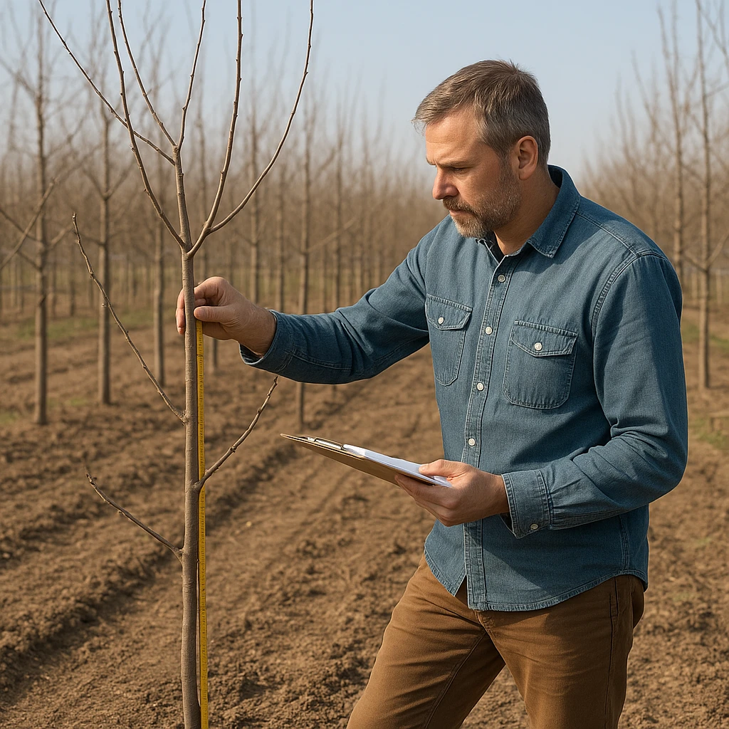 Planowanie rozstawy drzew w sadzie towarowym