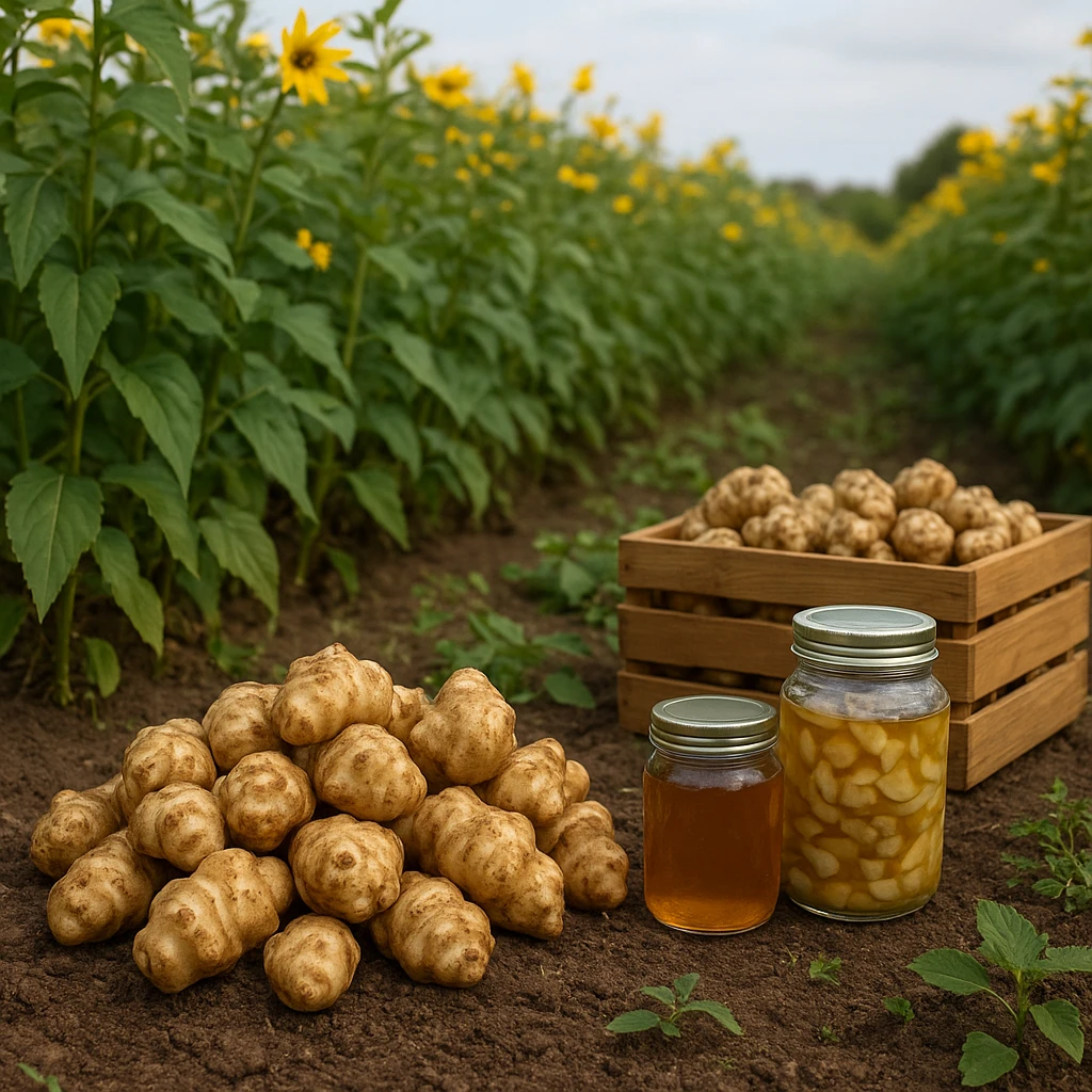 Plantacja topinamburu – sprzedaż bulw i przetworów