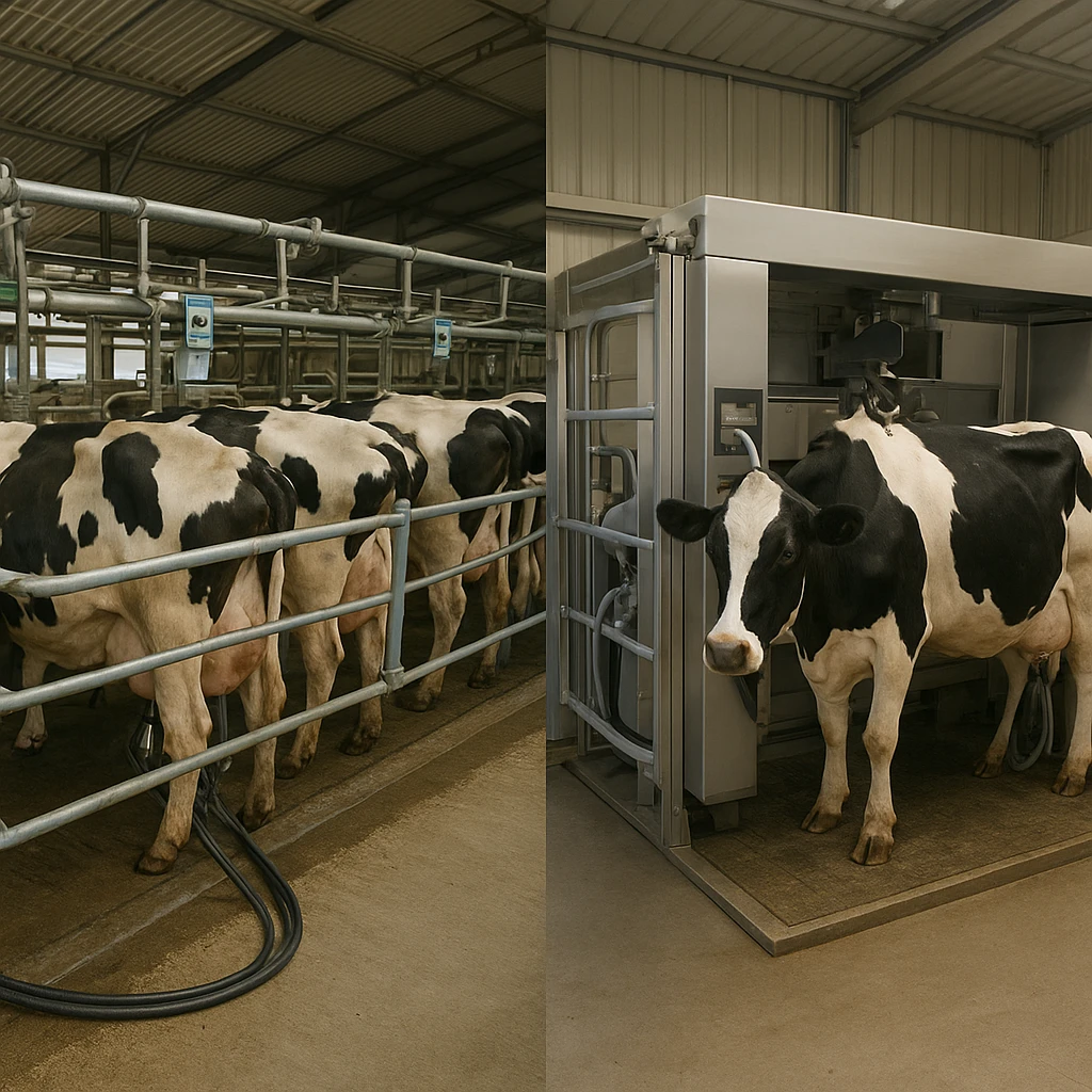 Systemy udojowe – porównanie hal udojowych i robotów udojowych