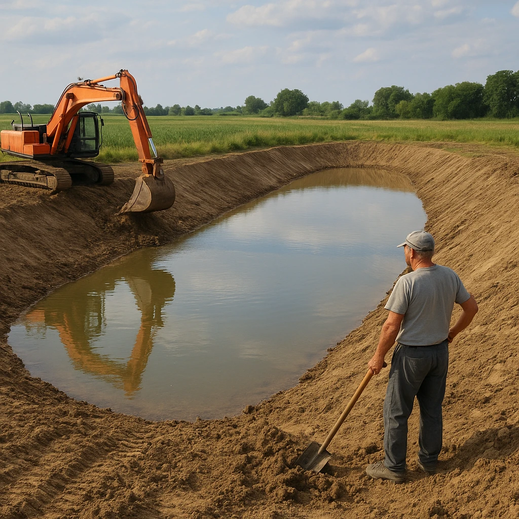 Budowa stawu retencyjnego na potrzeby gospodarstwa
