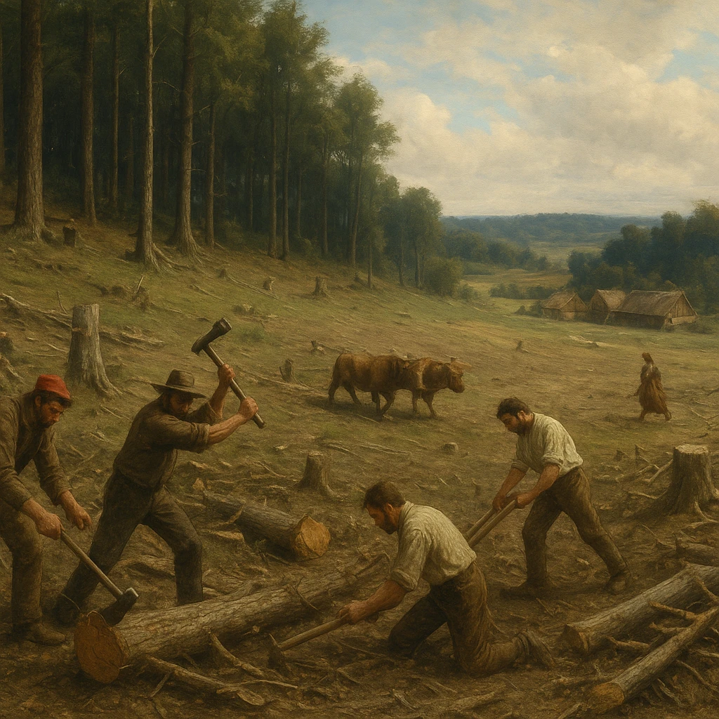 Karczowanie lasów pod uprawy – jak powstawały wsie