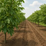 Uprawa orzecha włoskiego na plantacji towarowej