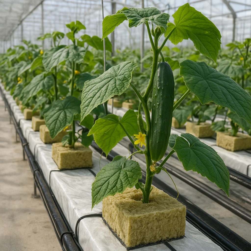 Uprawa ogórków szklarniowych na wełnie mineralnej