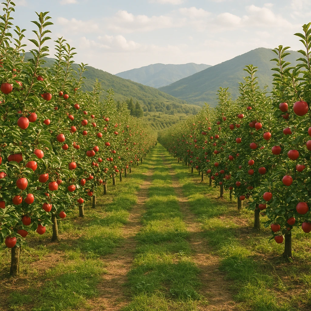 Największe plantacje jabłoni w Chinach