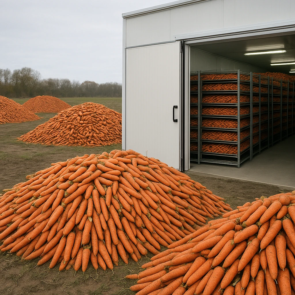 Przechowywanie marchwi w kopcach i chłodniach